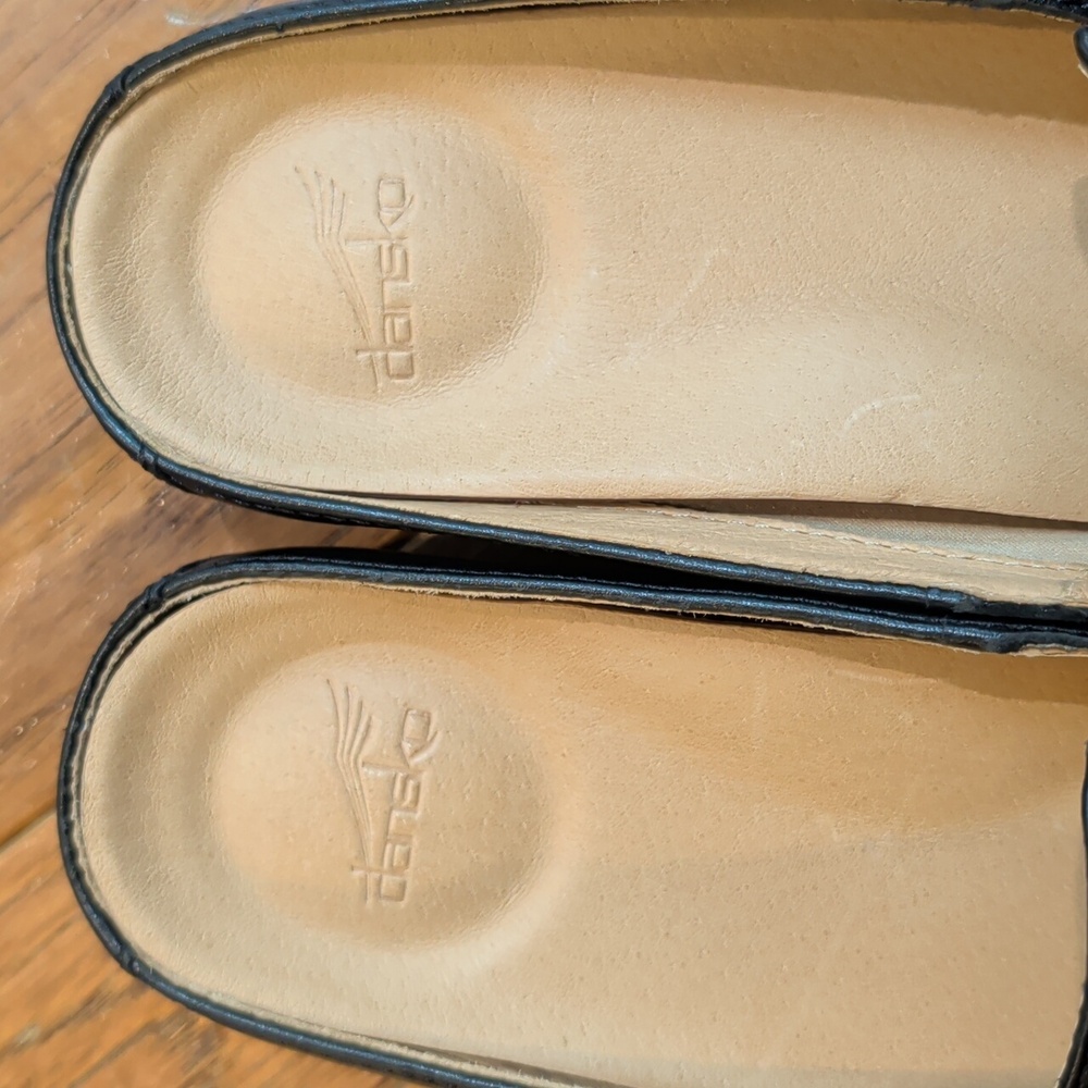 Dansko Lexie Mule Black Leather Slip-On Loafers - Picture 5 of 9